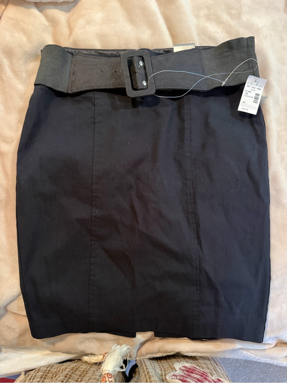 Maurices Black Belted Pencil Skirt